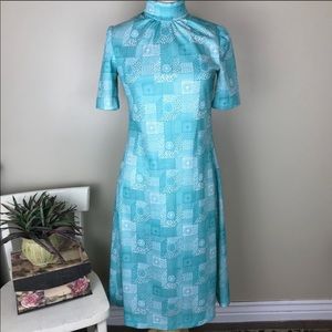 Handmade Vintage Shift Mock Collar Dress